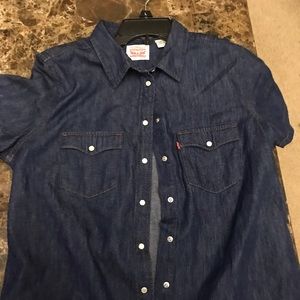 Women medium shirt sleeves demin shirt